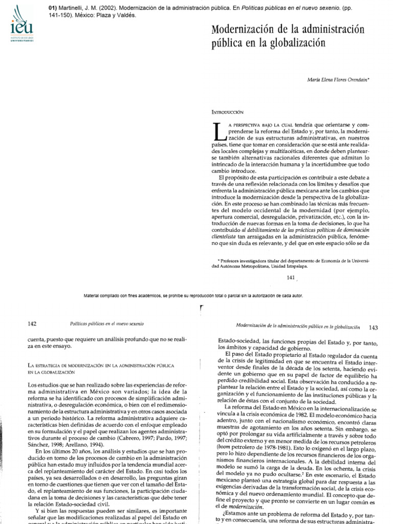 Modernización de la administración pública | PDF | Teoría de la ...