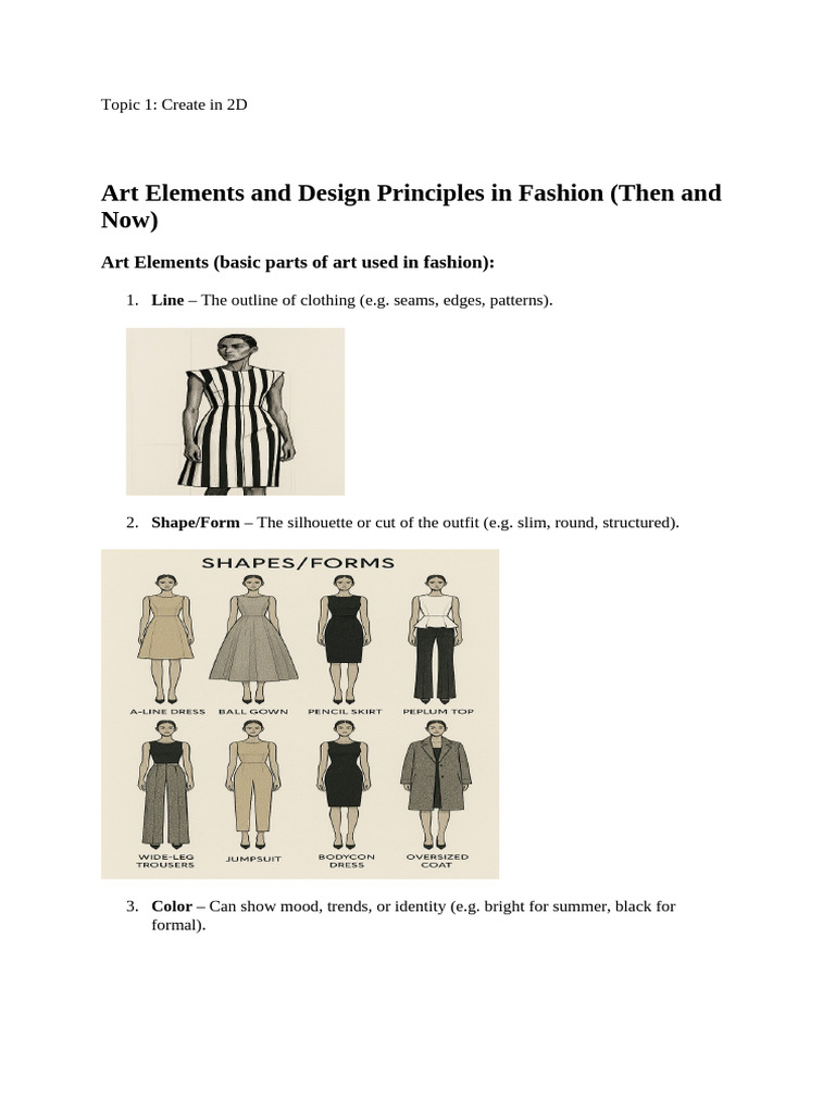 Fashion Design: Art Elements & Principles | PDF | Fashion | Clothing