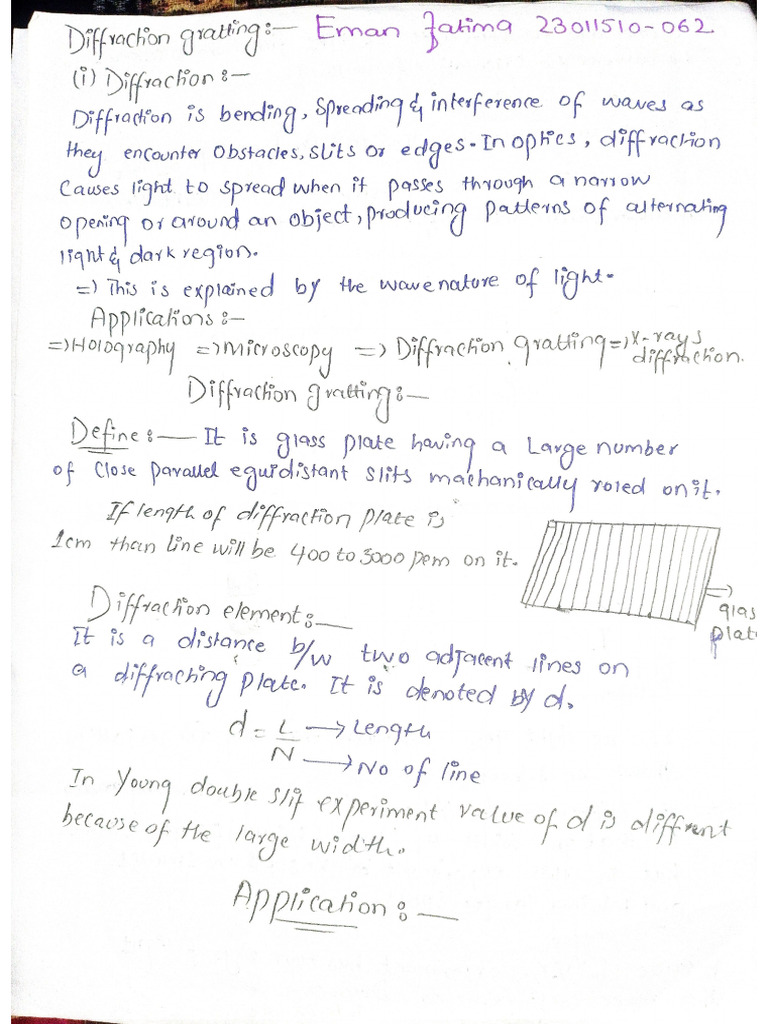 Optics - Diffraction Gratting | PDF