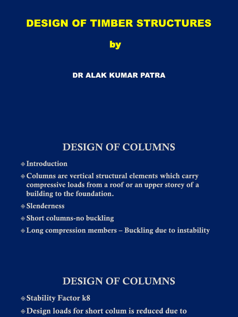 Timber Column Design Principles | PDF