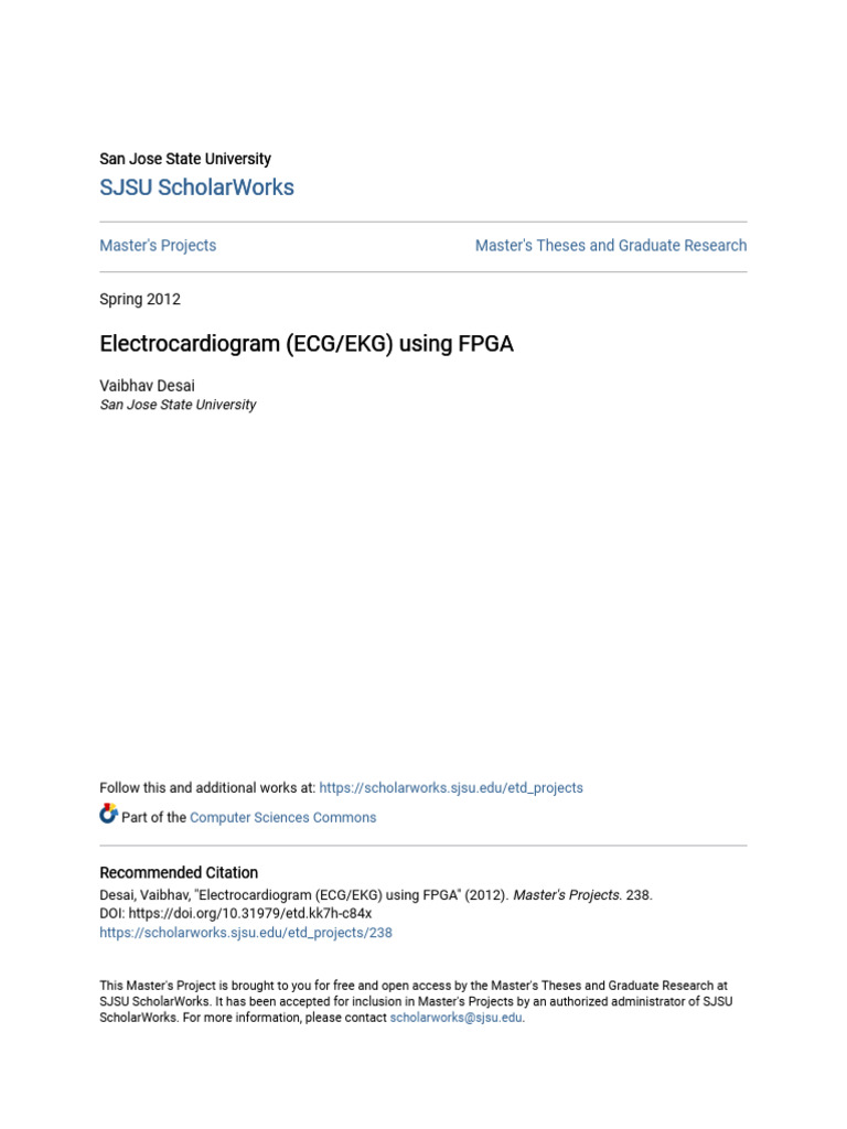 Electrocardiogram (ECG - EKG) Using FPGA | PDF | Analog To Digital ...