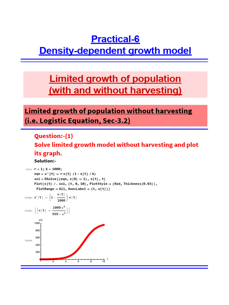 Density-Dependent Growth Models Explained | PDF