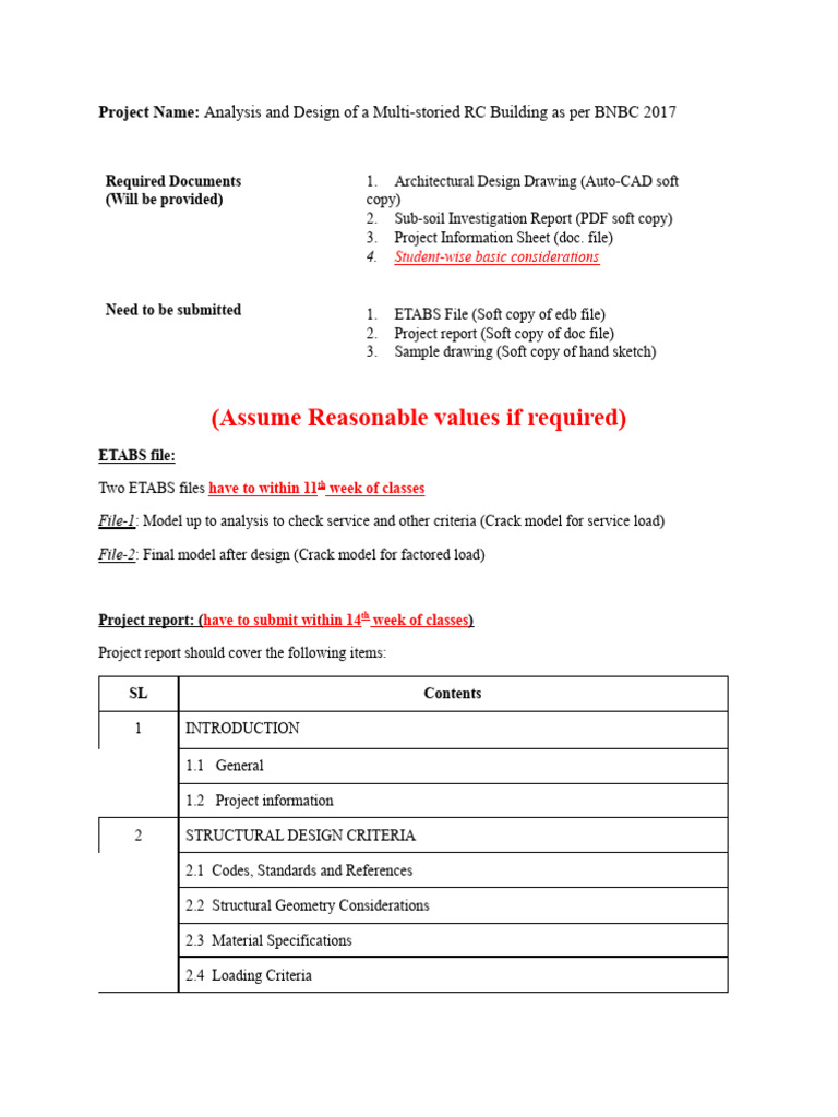 Project Name - Analysis and Design of A Multi-Storied RC Building As ...
