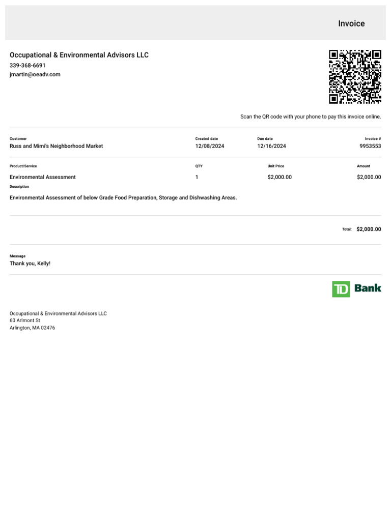 Environmental Inspection | PDF | Invoice | Service Industries