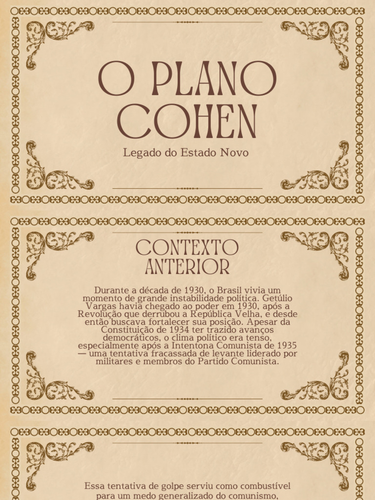 O Plano Cohen e o Estado Novo | PDF | Fascismo | Ideologias