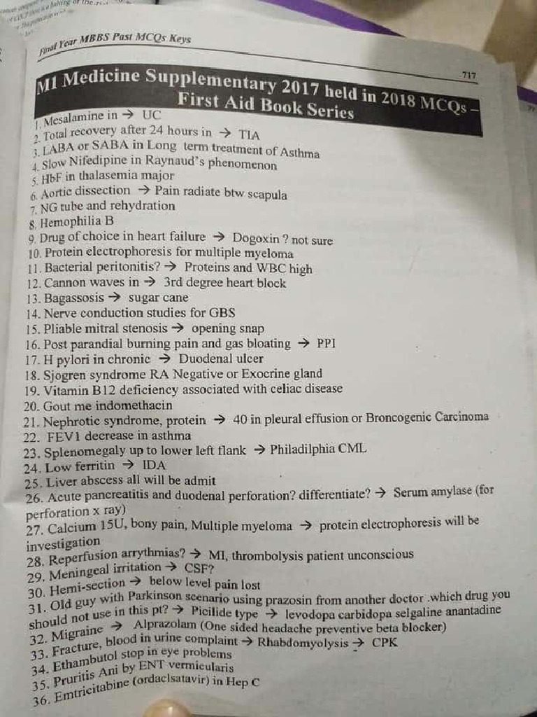 medicine past keys | PDF