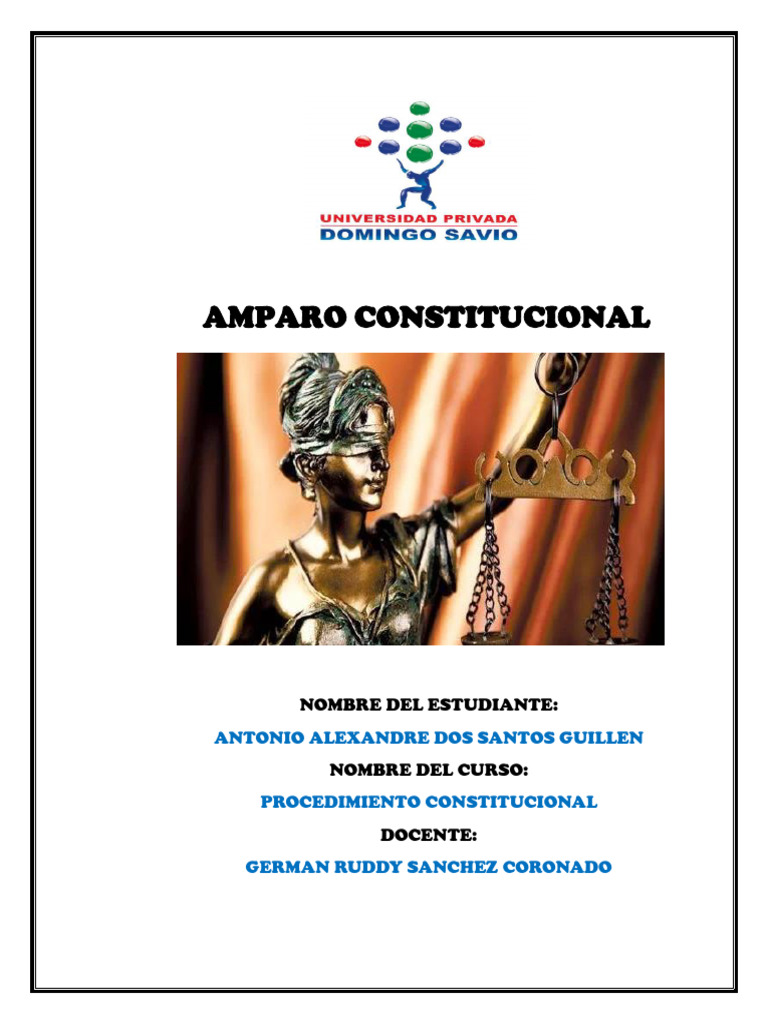 Amparo Constitucional y Garantías | PDF | Debido al proceso | Caso de ley