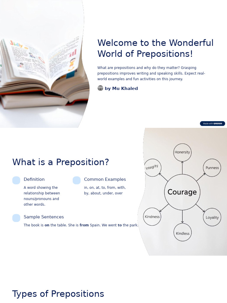 Mastering Prepositions: A Guide | PDF | Pronoun | Word
