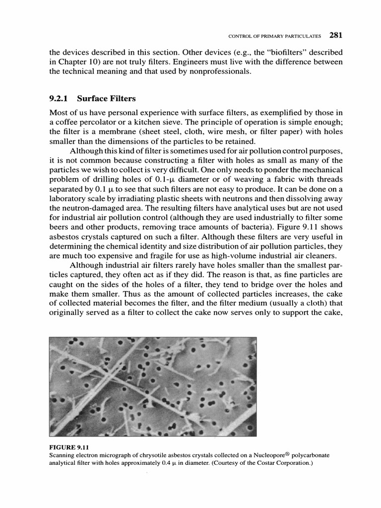 Surface Filters in Air Pollution Control | PDF | Filtration | Gases