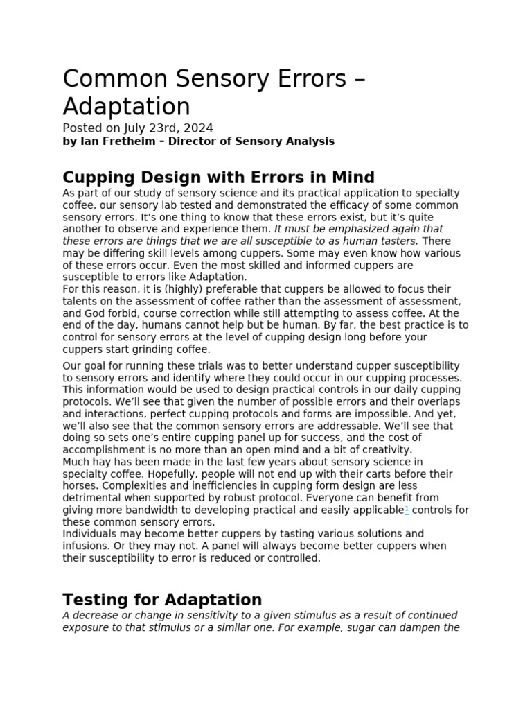 Common Sensory Errors - Part 2 | PDF | Student's T Test | Cognition