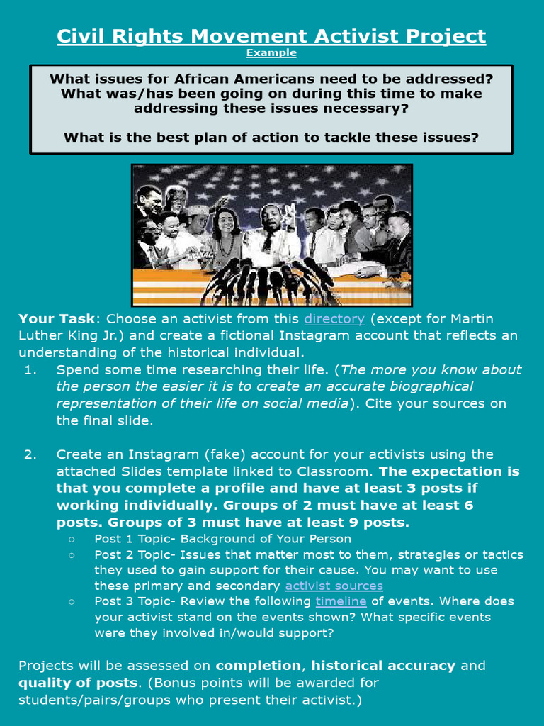 U10T2 Civil Rights Movement Activist Project | PDF