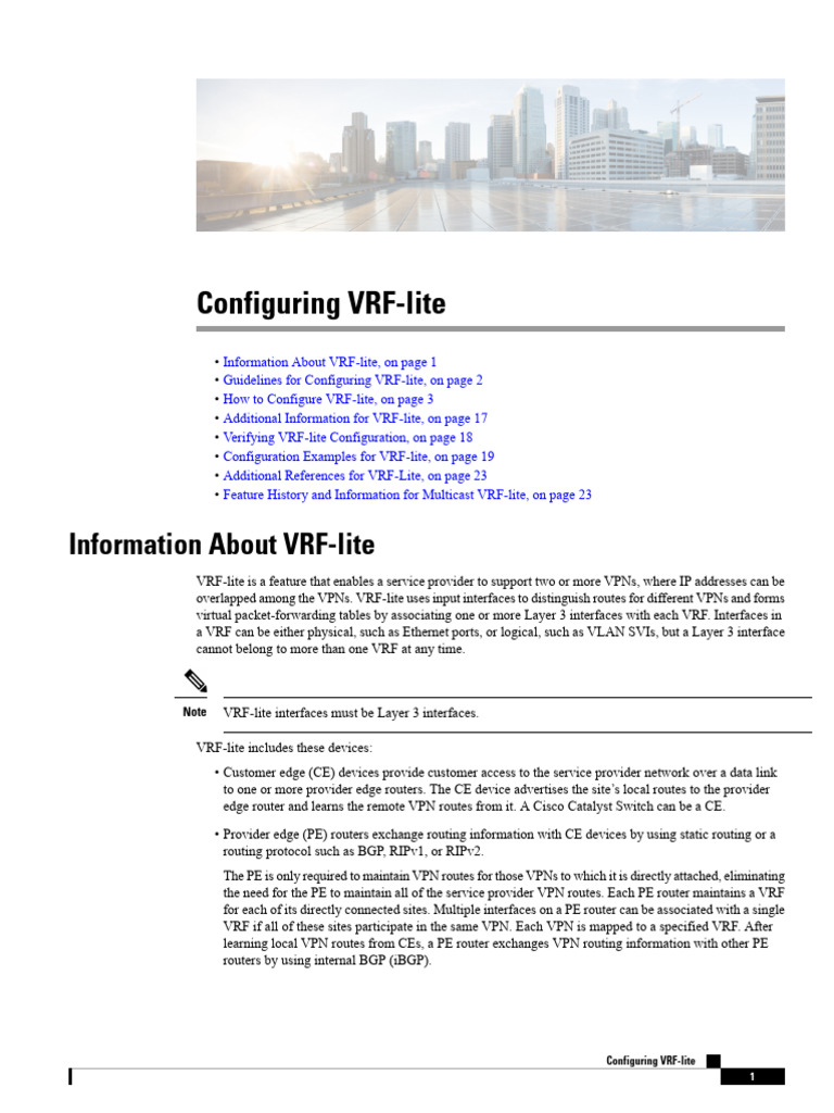 Configuring VRF Lite | PDF | Ip Address | I Pv6