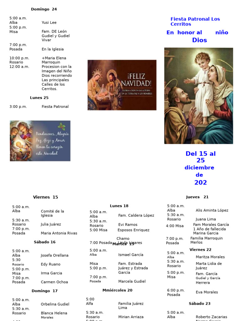 Programa Cerritos Nuevo | PDF | Fiestas cristianas y días santos