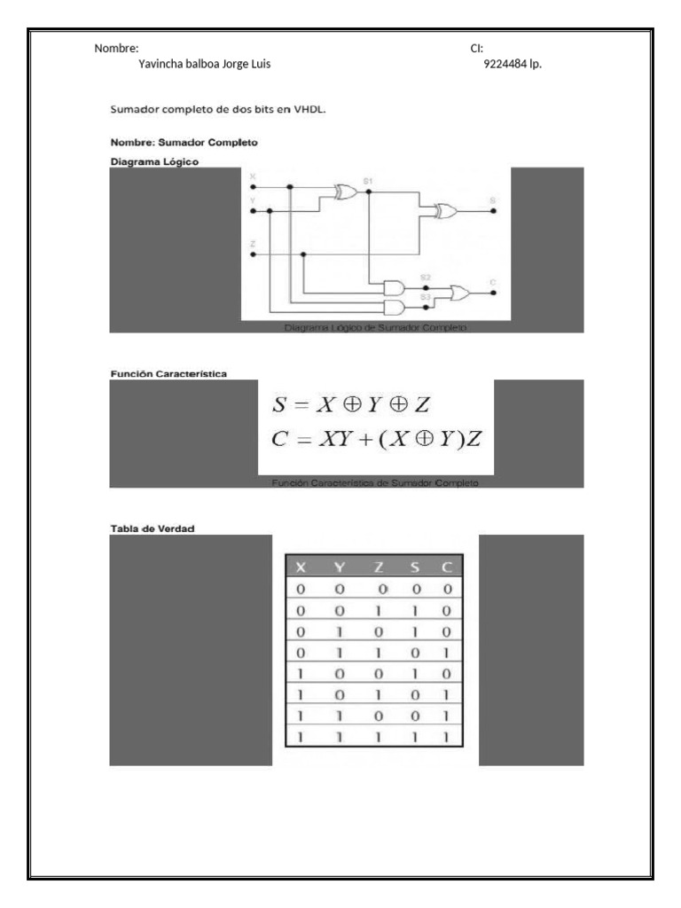 Sumador Completo de Dos Bits | PDF