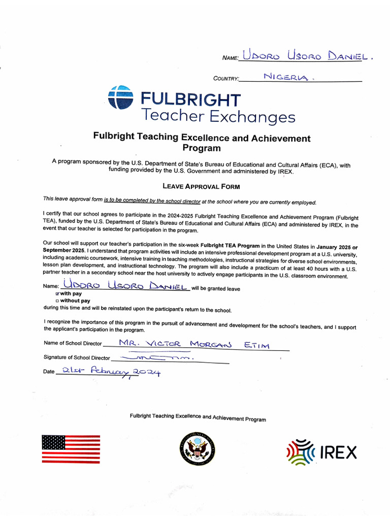 Leave Approval Udoro | PDF