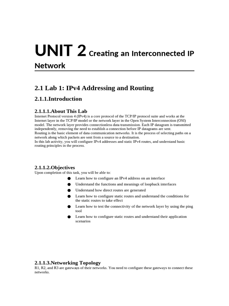 Configuring an Interconnected IP Network | PDF | Internet Protocols ...