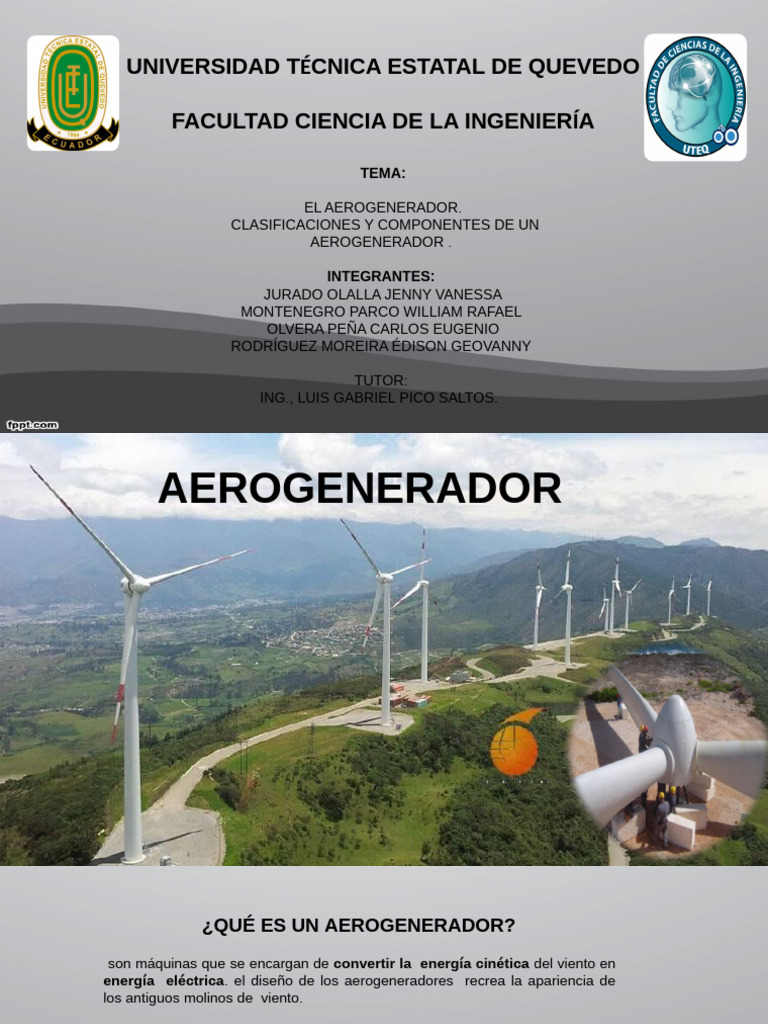 Clasificacion de Los Aerogeneradores y Sus Componentes Que Lo Conforman ...