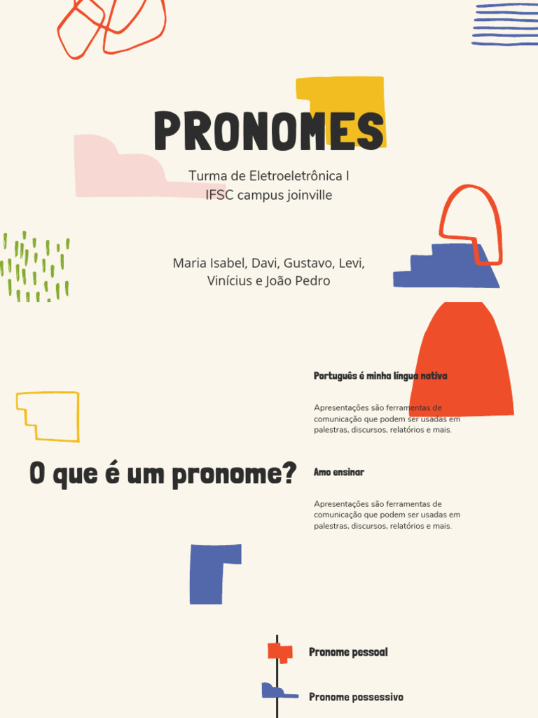 Tipos de Pronomes em Português | PDF | Pronome | Famílias linguísticas
