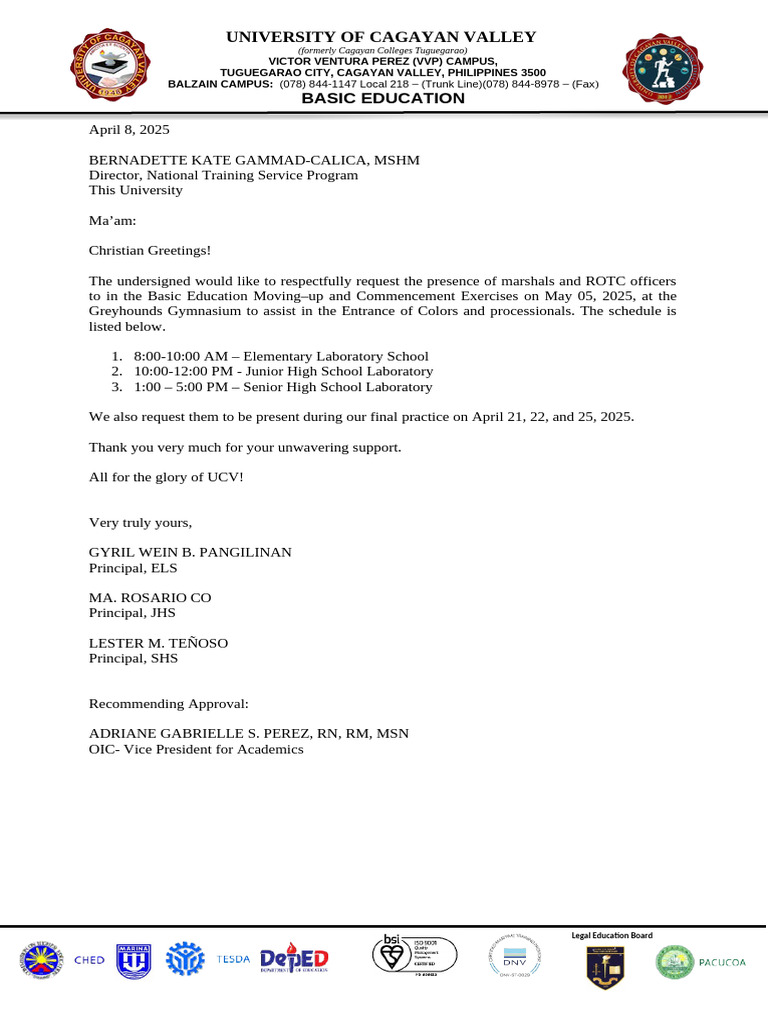 Letter For Rotc | PDF