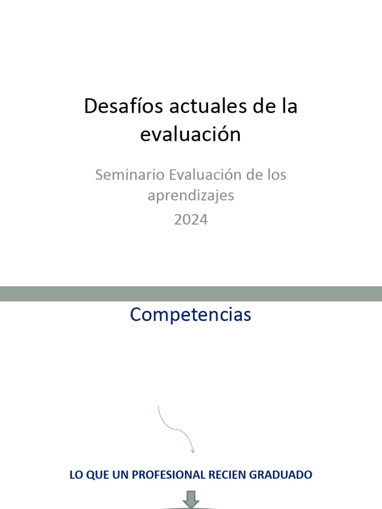 Clase 4 Desafíos Actuales de La Evaluación | PDF | Evaluación | Aprendizaje