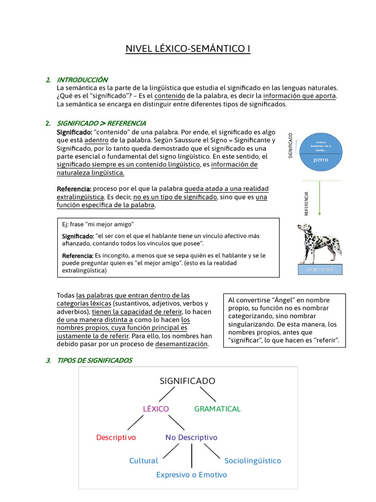 Significado y referencia en semántica | PDF | Palabra | Semántica