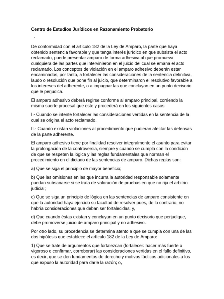 Amparo Adhesivo: Procedencia y Reglas | PDF | Ley procesal | Caso de ley