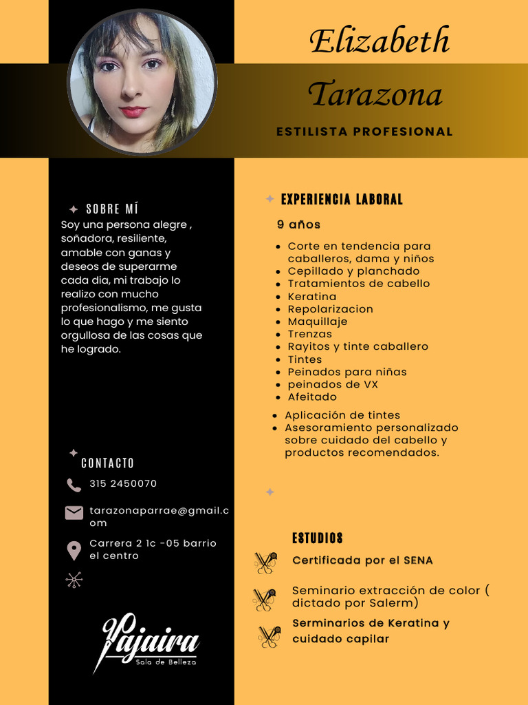 Curriculum CV Trabajo Estilista Simple Blanco y Rosa | PDF