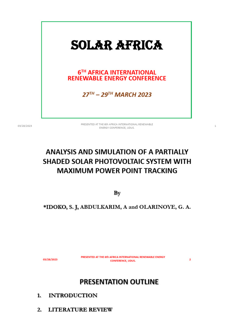 Analysis and Simulation of Partially Shaded PV System | PDF ...