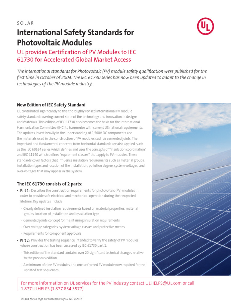 IEC 61730: Updated PV Module Standards | PDF | Photovoltaics | Solar Panel