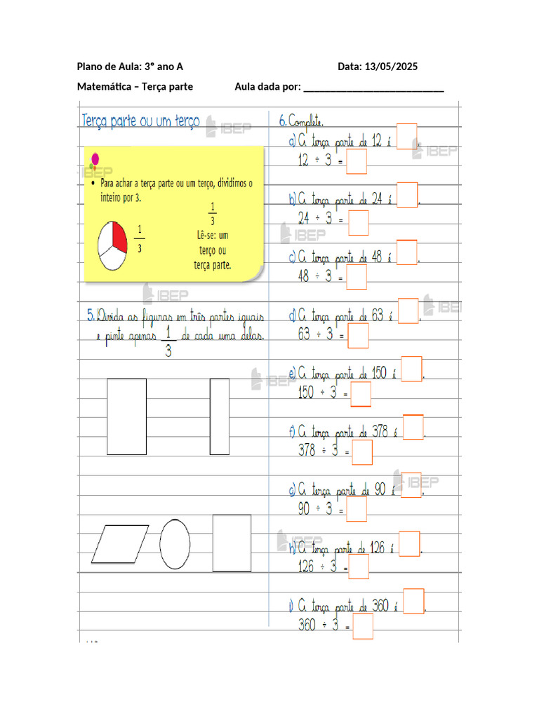 Matemática - Terça Parte | PDF