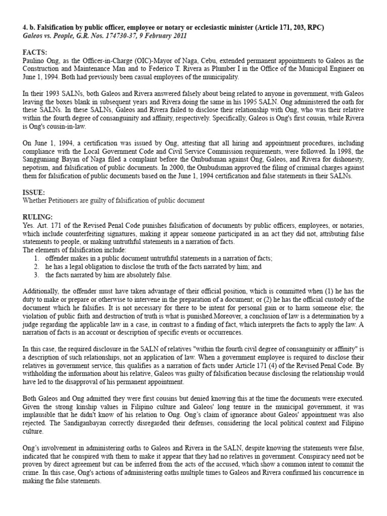 Falsification of Public Documents Case | PDF