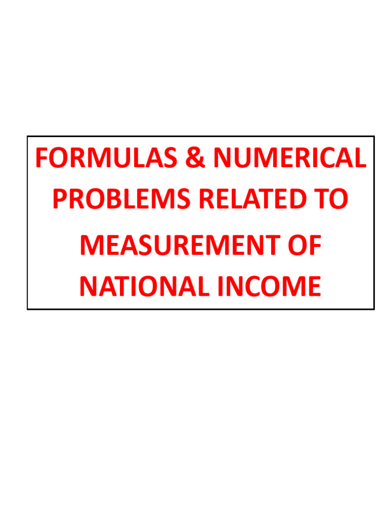 National Income Calculation Methods | PDF | Income | Measures Of ...