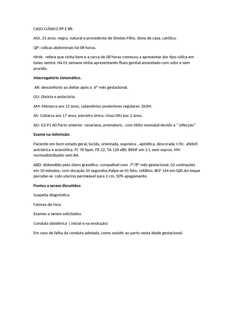 Avaliação Obstétrica em Gestante 23 Anos | PDF