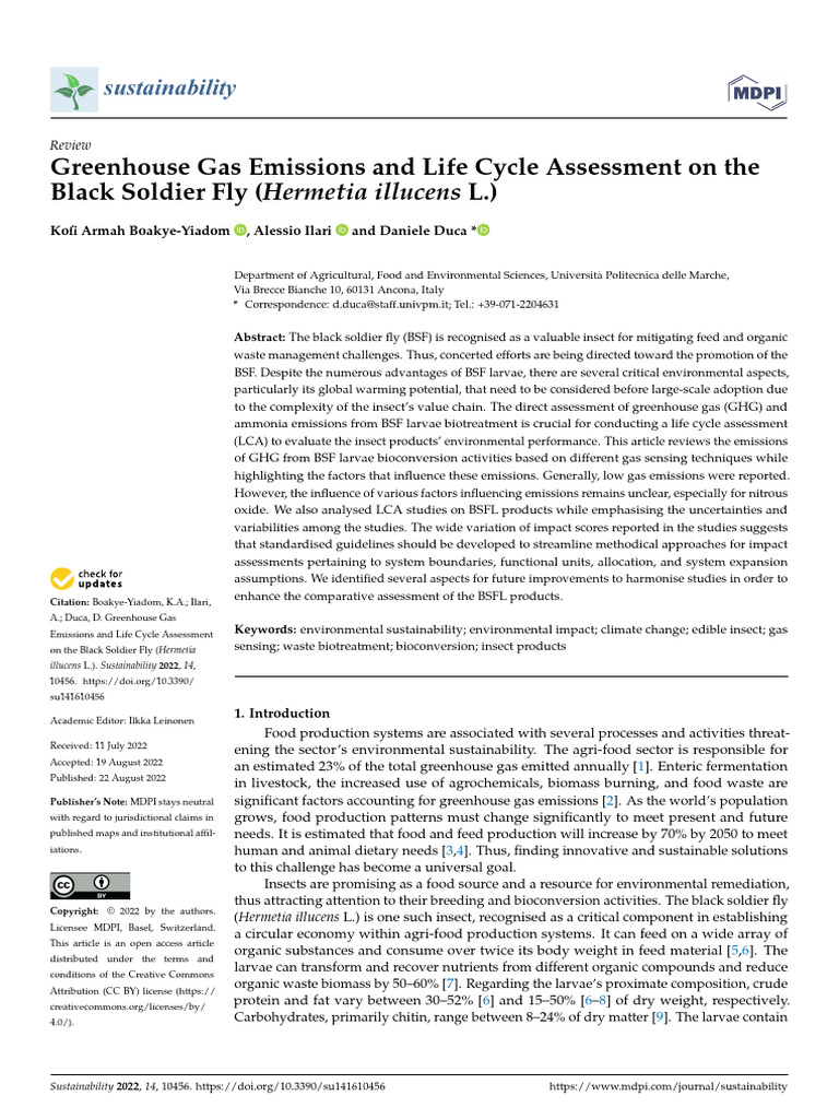 Sustainability 14 10456 v2 | PDF | Life Cycle Assessment | Greenhouse Gas