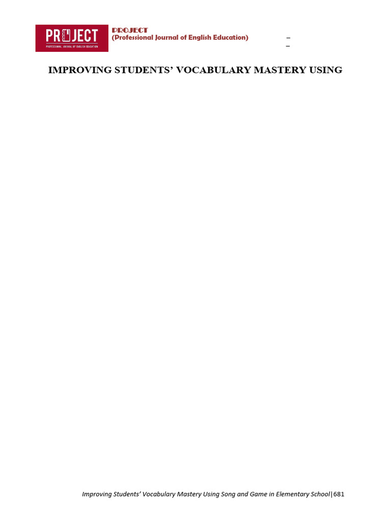 Vocabulary Mastery via Songs and Games | PDF | Learning | Vocabulary