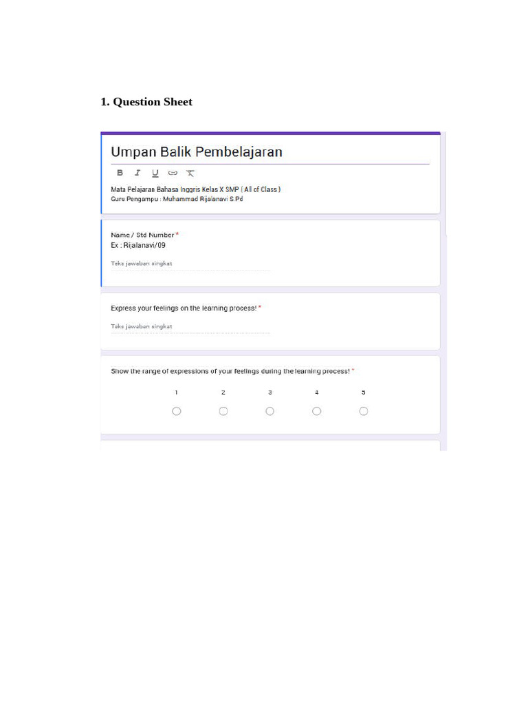 Question Answer Sheet | PDF