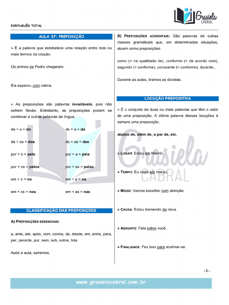 PT Aula 37 Preposicao Aluno Ok | PDF