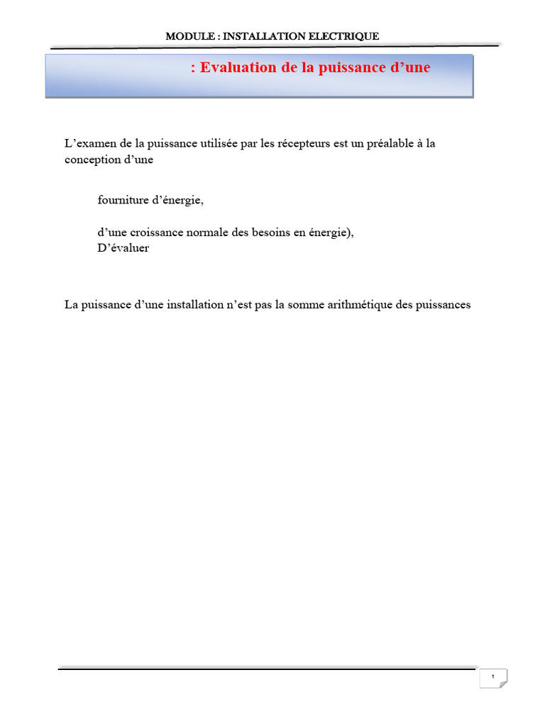 Évaluation de la puissance en installation BT | PDF | Puissance ...