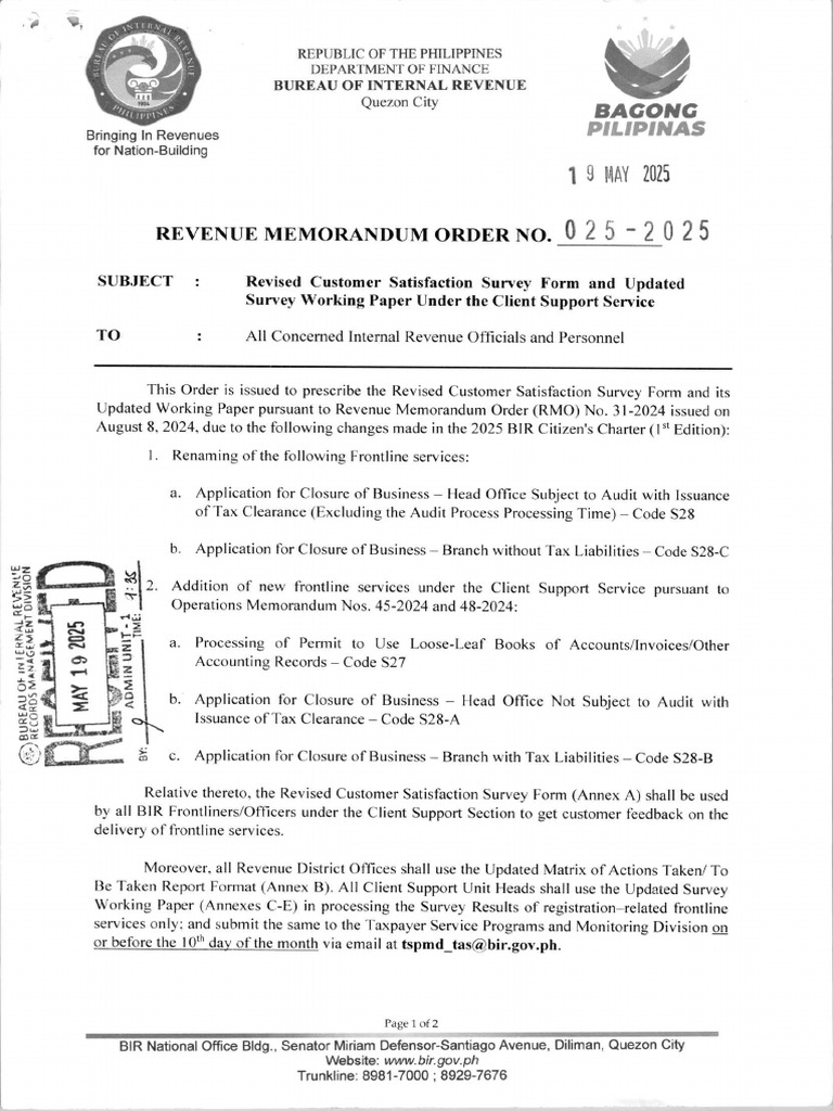 RMO No. 25-2025 | PDF