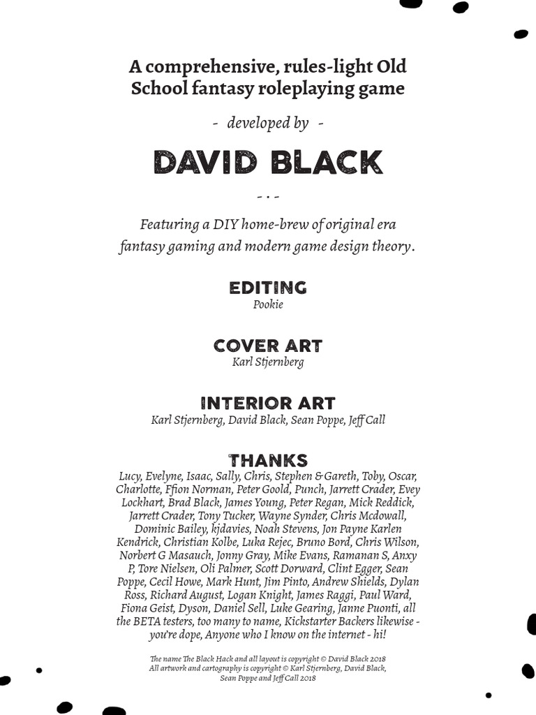The Black Hack: DIY Fantasy RPG Guide | PDF | Tabletop Role Playing ...