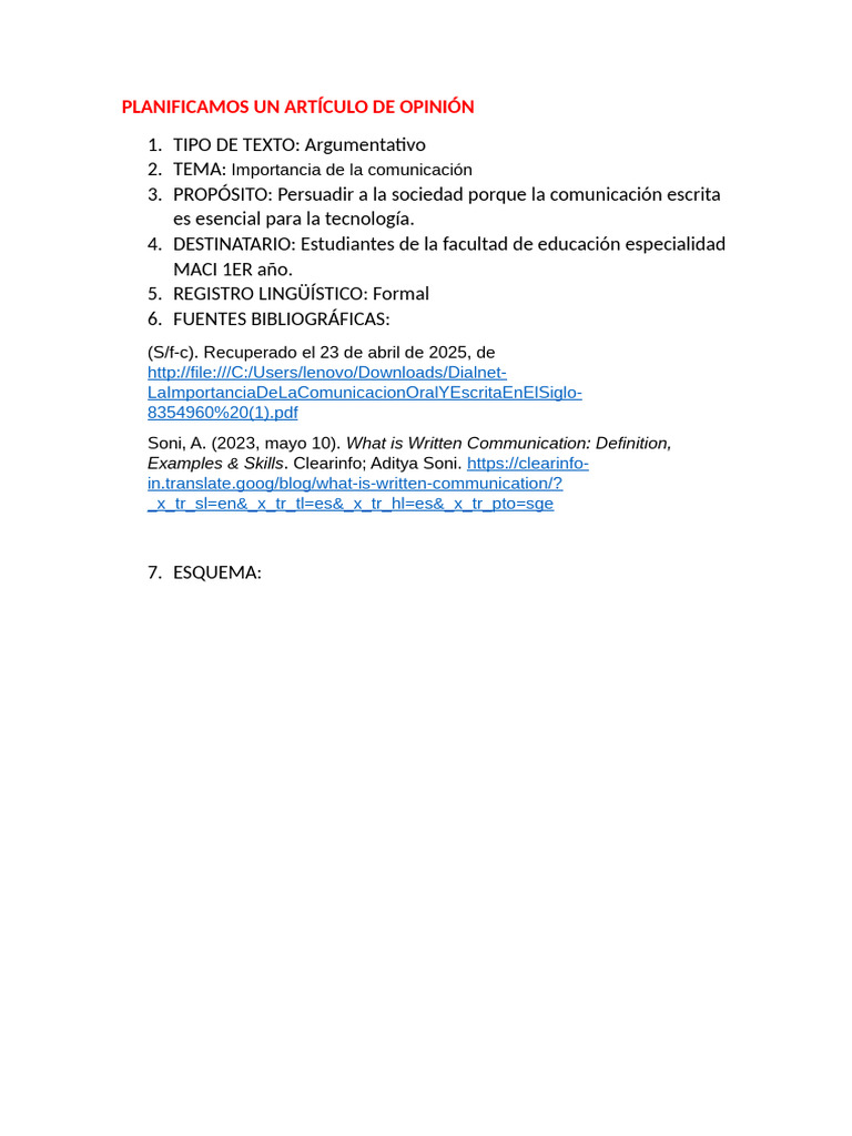 Artículo de Opinión | PDF | Comunicación | Comunicación humana