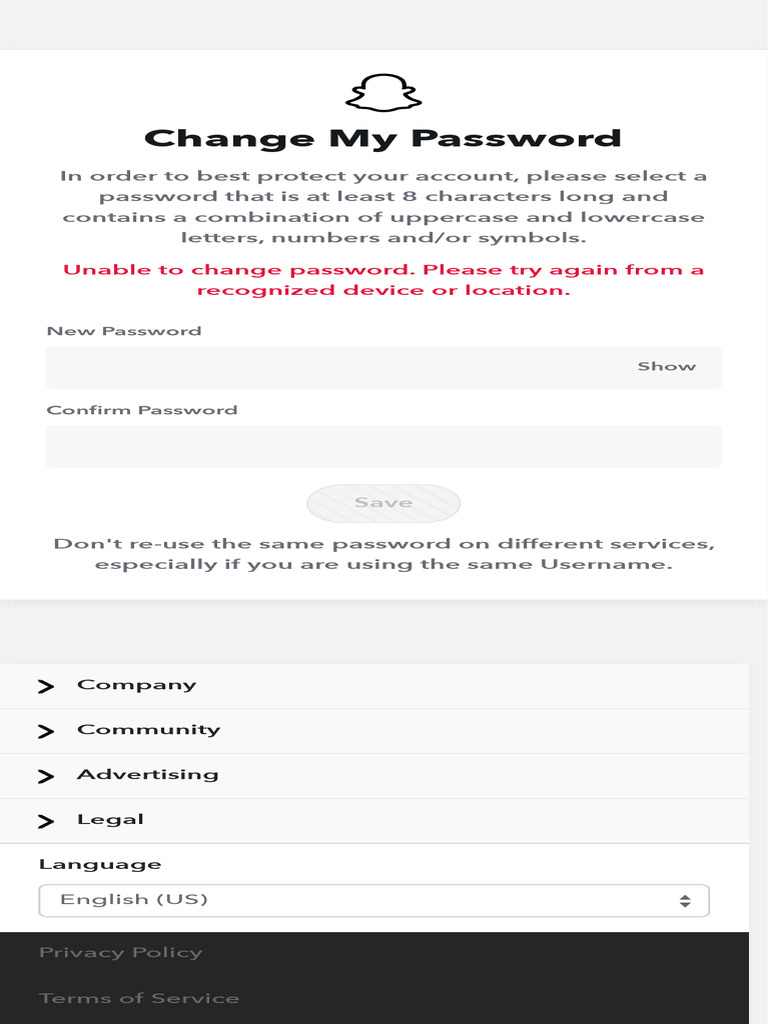 Snapchat Password Change Guidelines | PDF