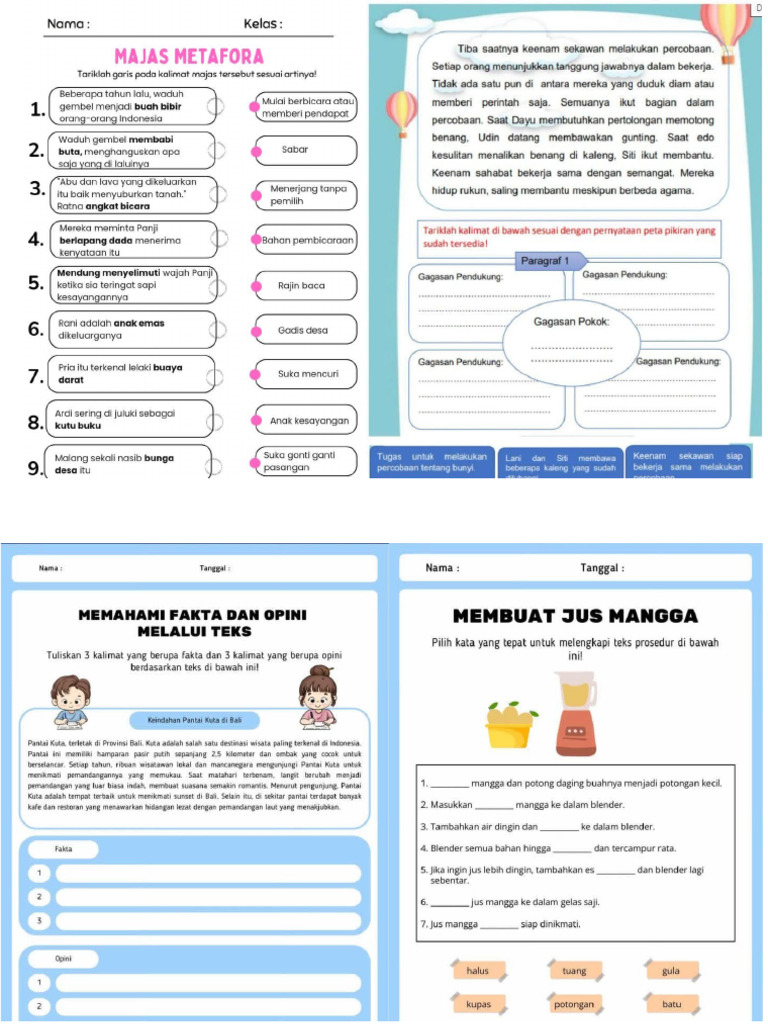 Tugas Bahasa Indonesia Kelas 4 | PDF