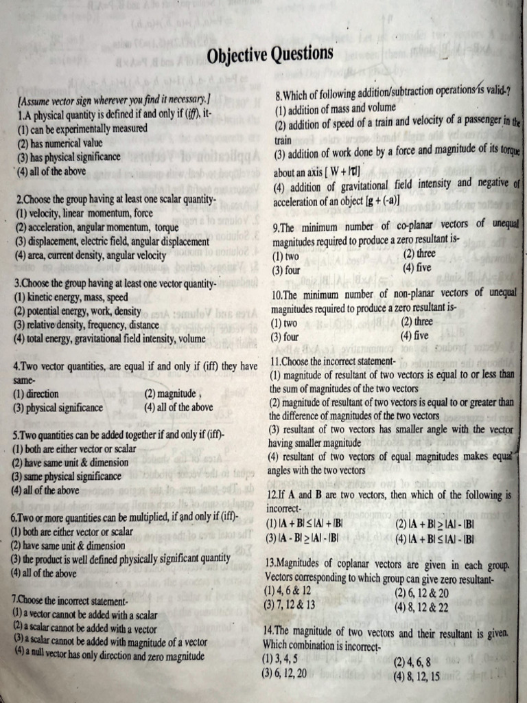 Vector Practice Sheet New Problems For NEET2026 | PDF
