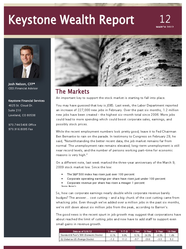 Keystone Wealth Report Word | PDF | Deleveraging | Employment