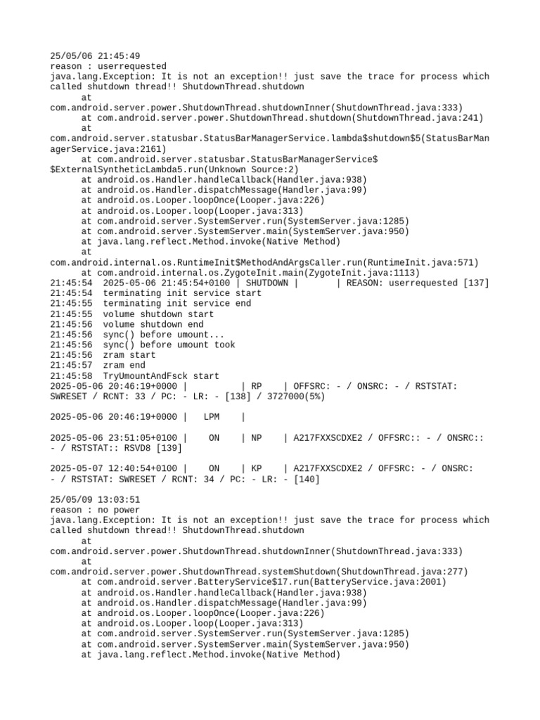 Android Shutdown Process Logs | PDF | Embedded Linux Distributions ...