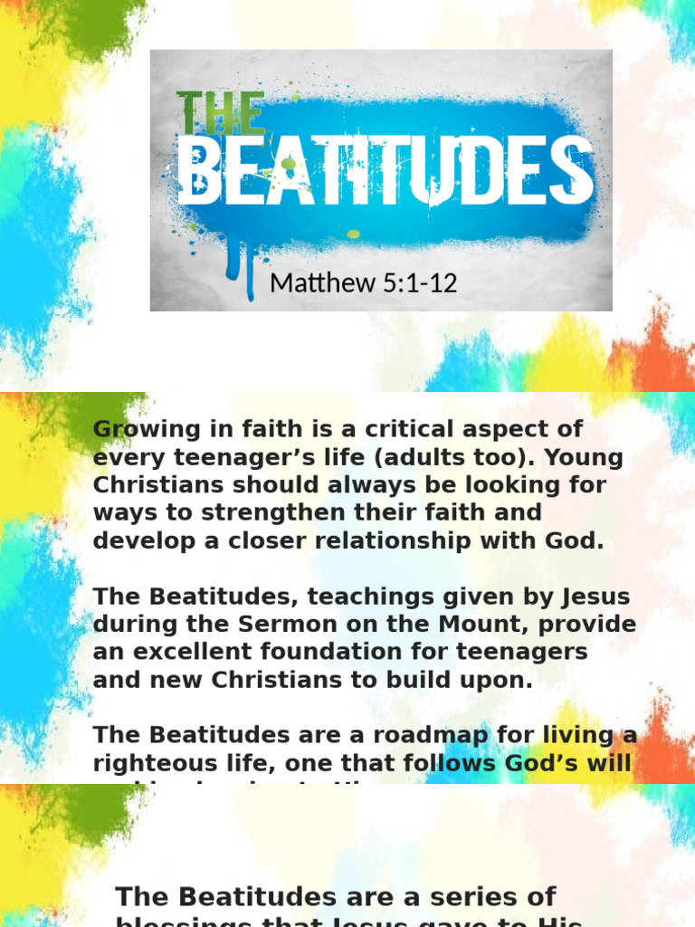 Understanding the Beatitudes for Teens | PDF | Beatitudes | Sermon On ...