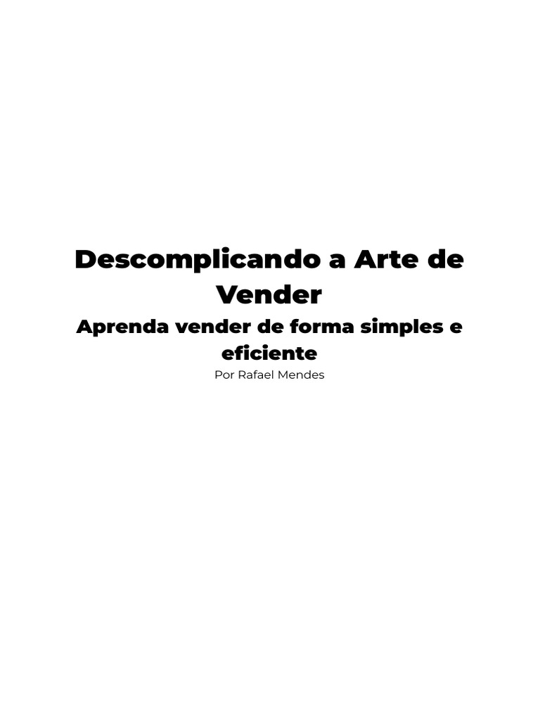 Descomplicando A Arte de Vender | PDF | Comunicação | Pensamento