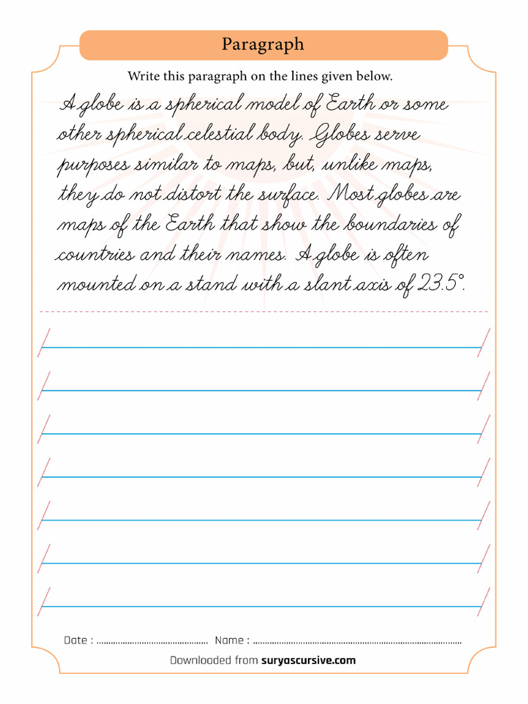 1L Cursive para Globe | PDF