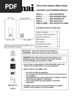 Rinnai RS75LS - Installation and Operation Manual